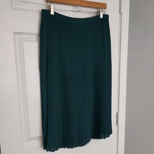 J.Crew Emerald Green Pleated Skirt